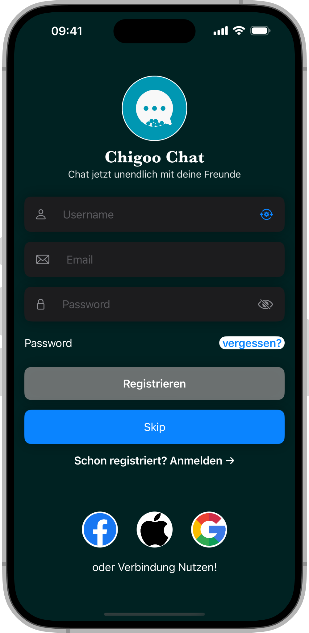 Chigoo Chat App Dark Bild 2